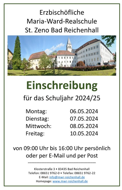 Realschule Bad Reichenhall Einschreibung 2024