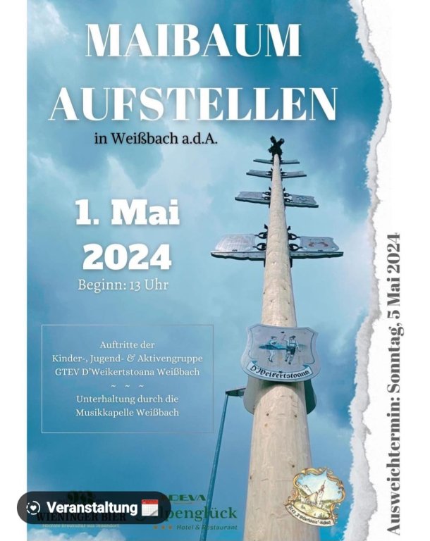 Maibaum-Aufstellen Weißbach 2024