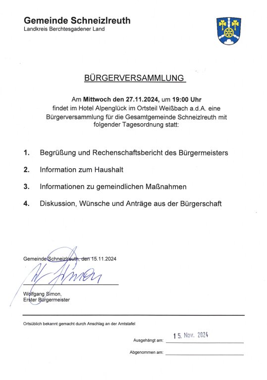 Bürgerversammlung 2024